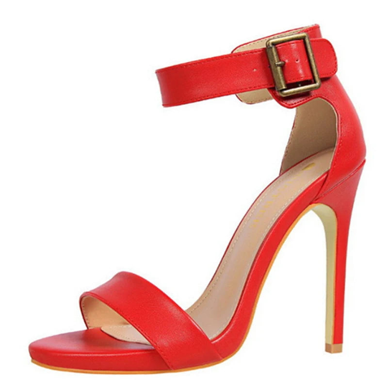 Retro Buckle Strap Women Heels