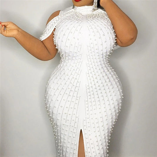 Fall  White Sexy Dress plus