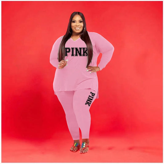 XL-5XL Fall Plus size Two Piece Set