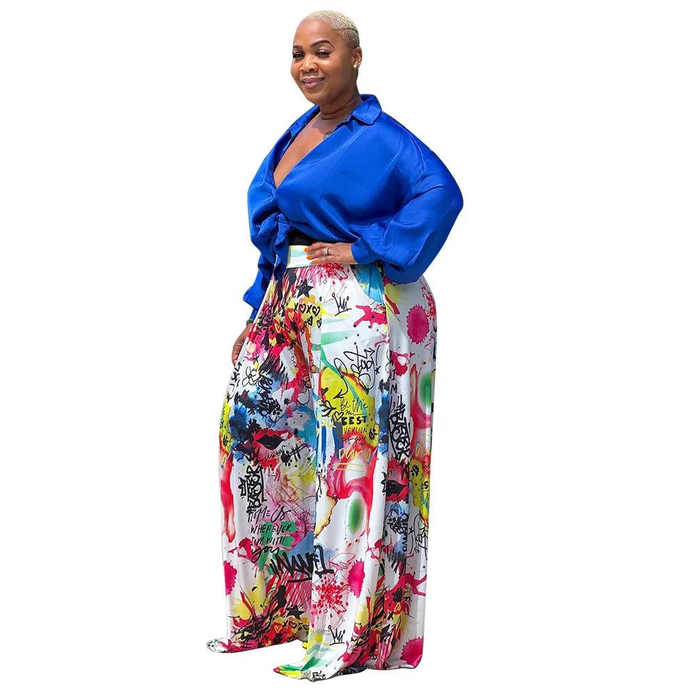 L-4XL  Plus Size Two Piece Sets