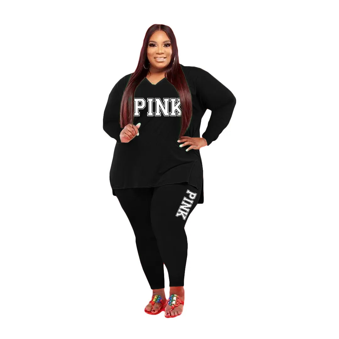 XL-5XL Fall Plus size Two Piece Set