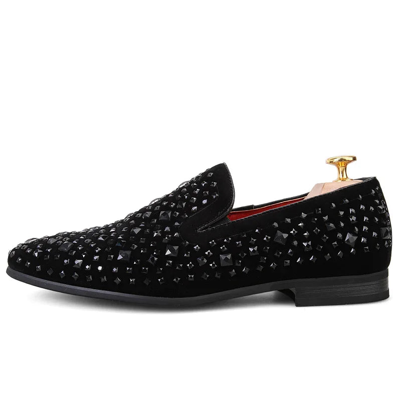 Black Spikes 2024 Mens Loafers