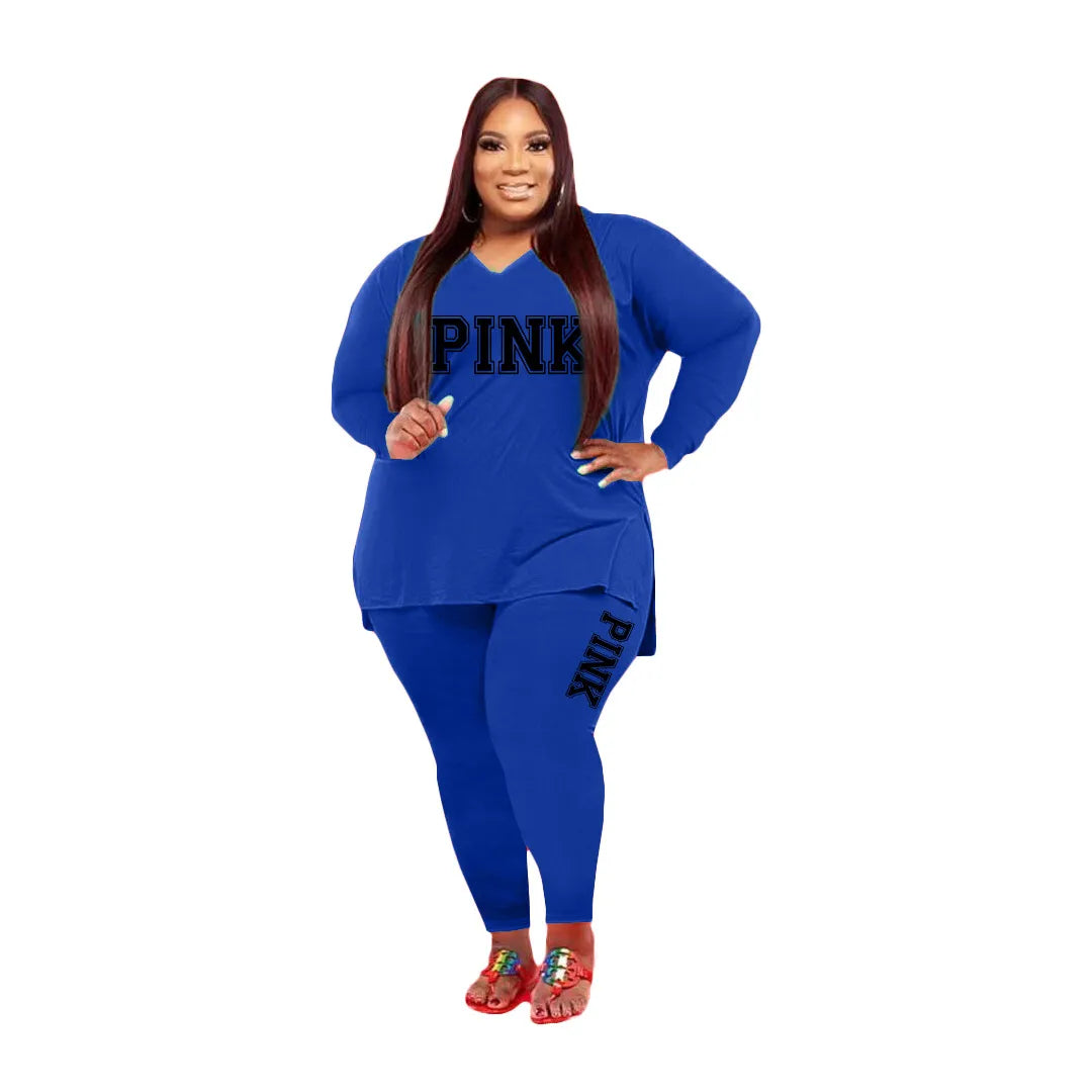 XL-5XL Fall Plus size Two Piece Set