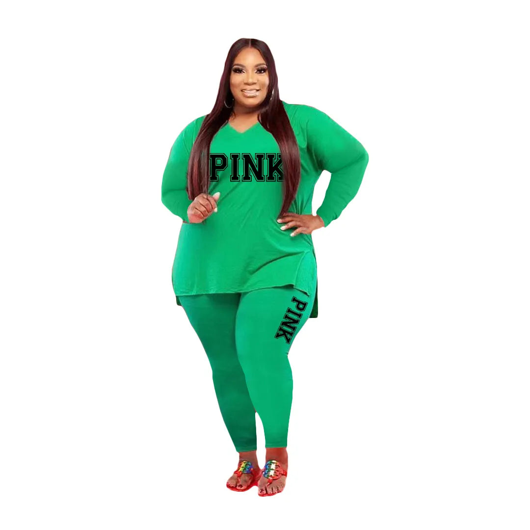 XL-5XL Fall Plus size Two Piece Set