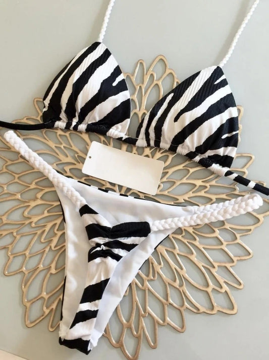 Zebra Print Women Brazilian Swimwear 2023