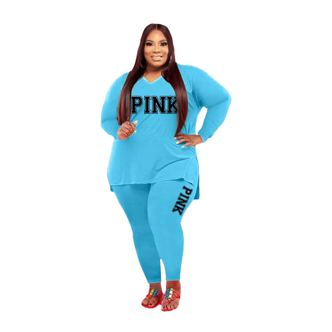 XL-5XL Fall Plus size Two Piece Set