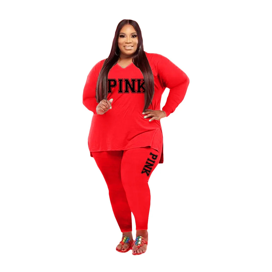 XL-5XL Fall Plus size Two Piece Set