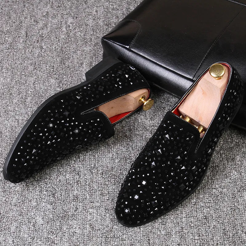 Black Spikes 2024 Mens Loafers