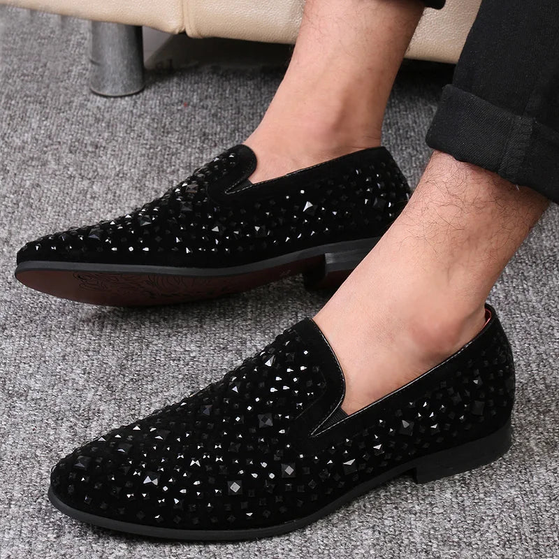 Black Spikes 2024 Mens Loafers