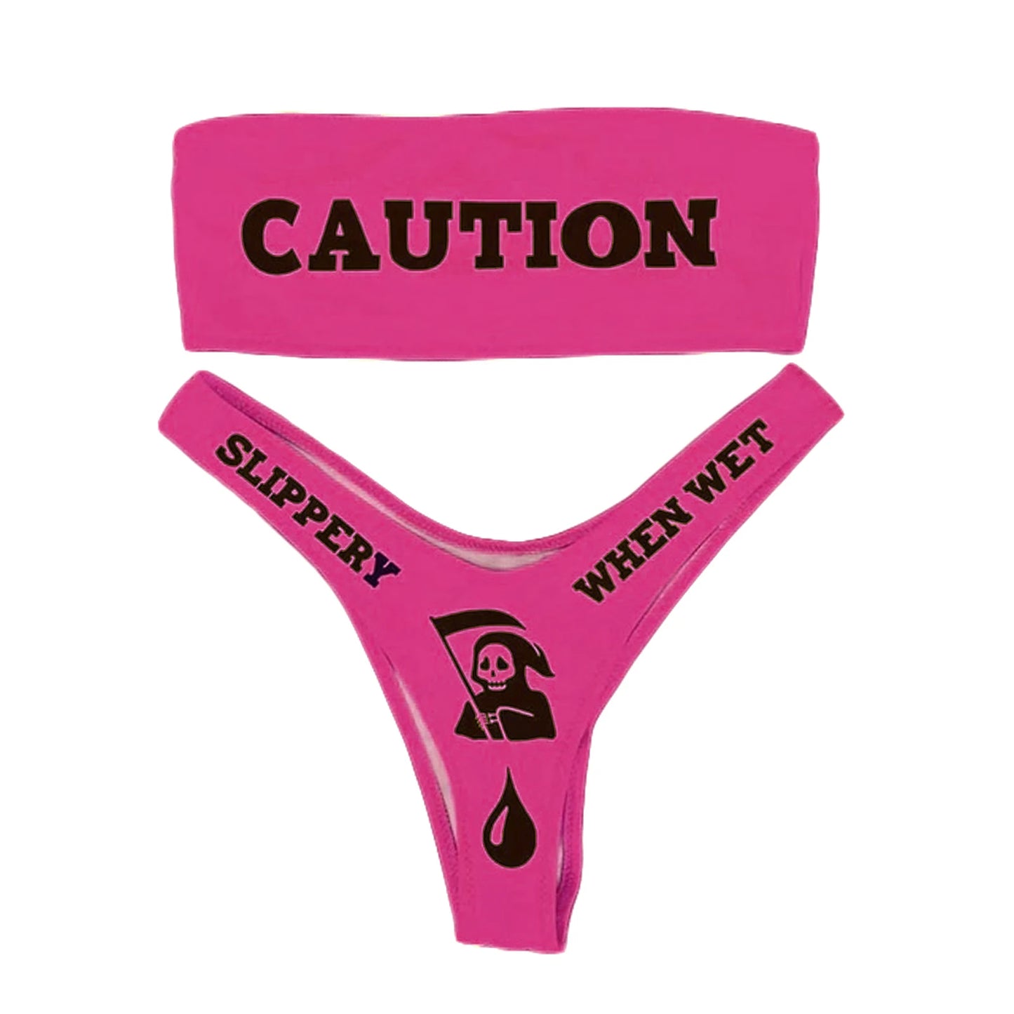 Caution Slippery when wet 2 Piece swim set