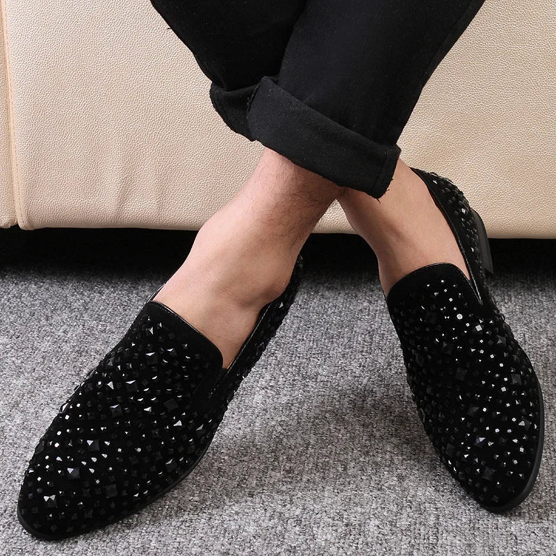 Black Spikes 2024 Mens Loafers